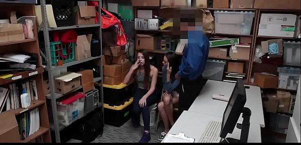  Two Teen Shoplifters Caught And Fucked By A Security Guard